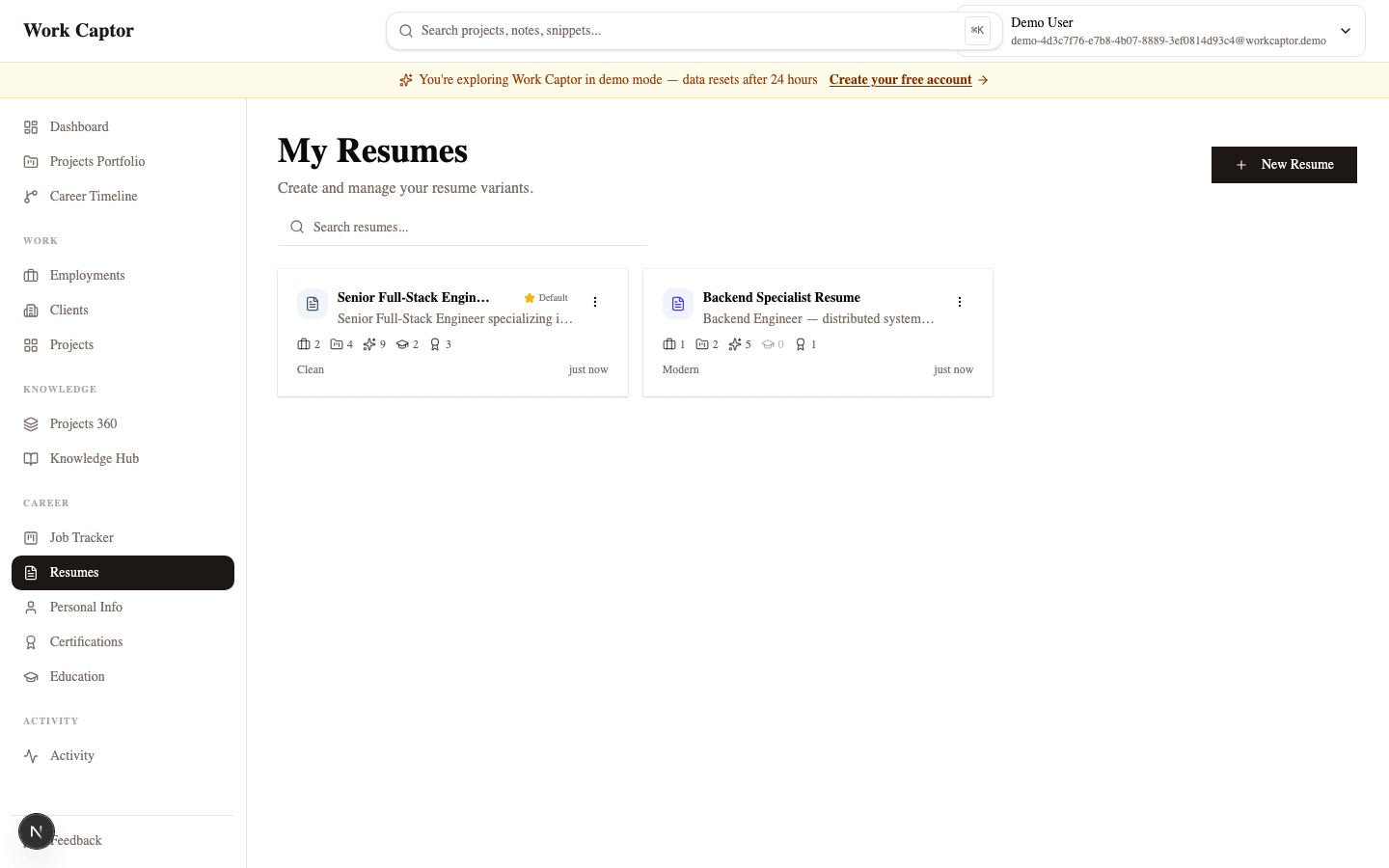 Resumes